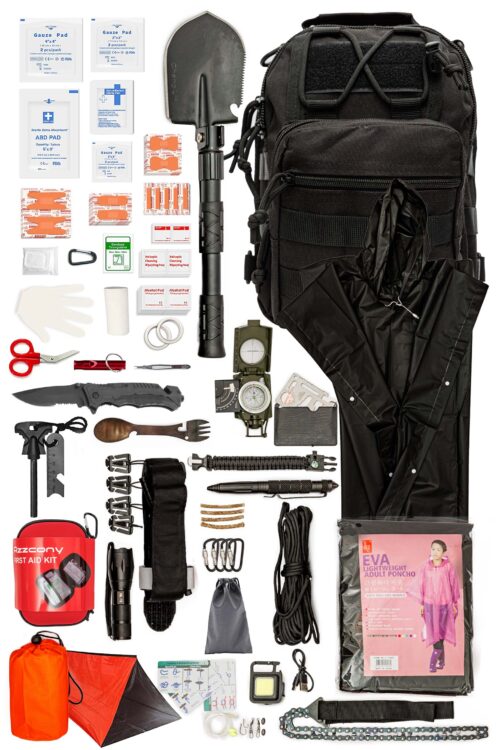Emergency Survival & First Aid Kit & Tourniquet Black